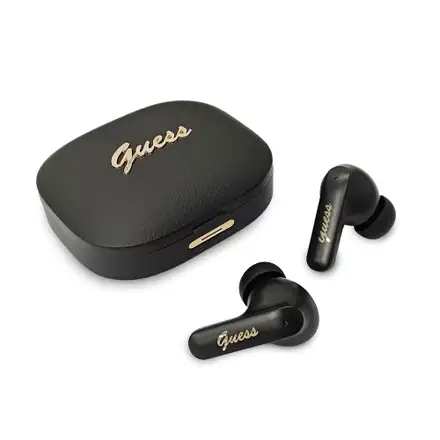 Guess PU Metal Logo TWS Bezdrátová Sluchátka černá