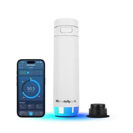 HidrateSpark PRO 2 - chytrá lahev s brčkem, 621 ml, bílá
