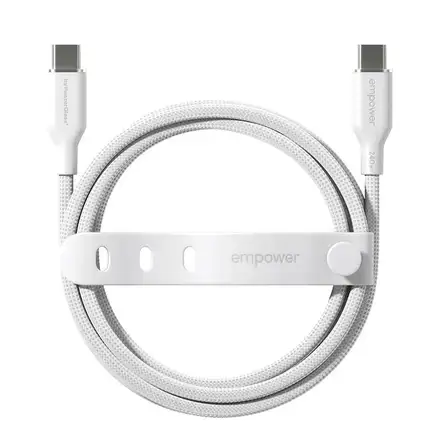PanzerGlass kabel EMPOWER Racing USB-C na USB-C 1,2 m 240 W - bílý