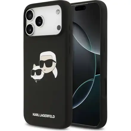 Karl Lagerfeld Liquid Silicone Double Heads MagSafe kryt iPhone 17 Pro černý