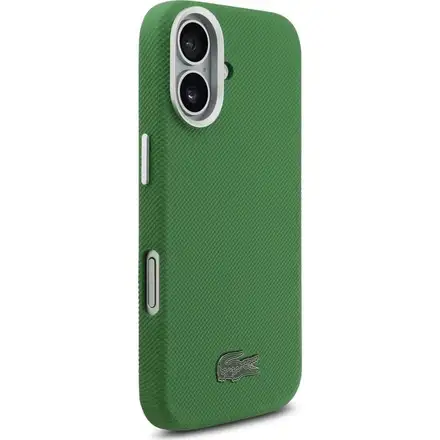 Lacoste PVC Iconic Petit Pique Metal Logo MagSafe kryt iPhone 17 zelený
