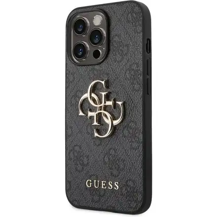 Guess PU 4G Metal Logo kryt iPhone 14 Pro Max šedý