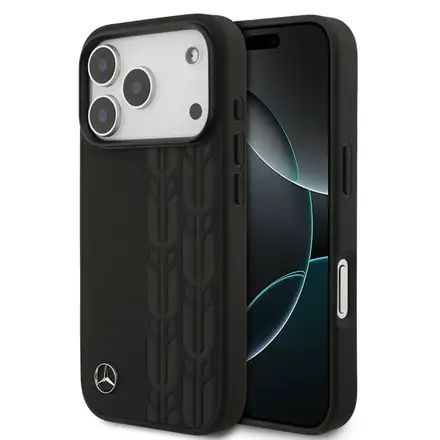 Mercedes Leather Laurel Leaves MagSafe Zadní Kryt pro iPhone 17 Pro černý