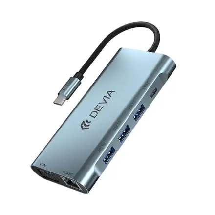 Devia USB-C Hub Leopard řady 11-in-1-Deep Gray