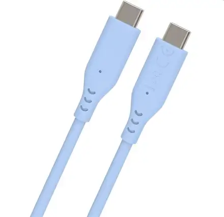PremiumCord Silikonový kabel USB-C 60W 480Mbps modrý extra měkký a robustní kabel délky 1,5m