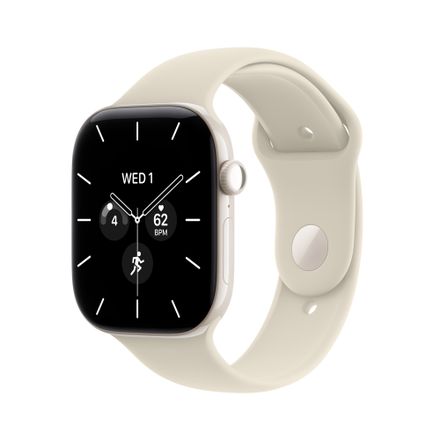 Apple Watch Series 12 GPS + Cellular 46mm Pearl White Ceramic Case with Sand Sport Band - S/M