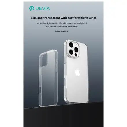 Devia kryt Naked TPU Case pro iPhone 16 Pro Max-Clear