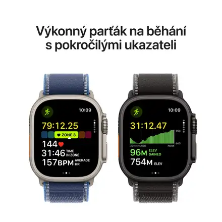 Apple Watch Ultra 3 GPS + Cellular 49mm Přírodní titan se světle modrým alpským tahem - Střední