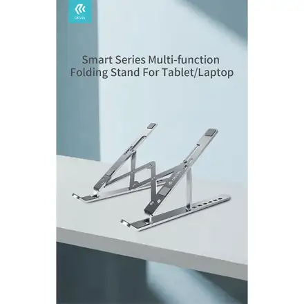 Devia Pro1 Multi-function Folding Stand For Tablet/Laptop - Silver