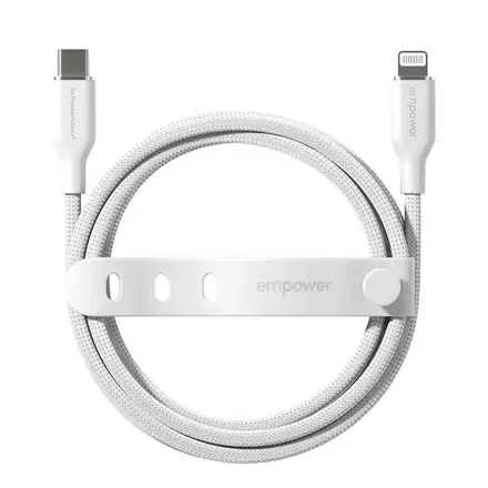 PanzerGlass kabel EMPOWER Racing USB-C/Lightning 1,2 m - bílý