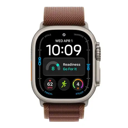 Apple Watch 49mm Burgundy Alpine Loop-Medium-Natural Titanium Finish