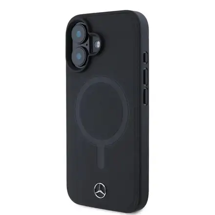 Mercedes Smooth Leather MagSafe Zadní Kryt pro iPhone 16 Plus černý