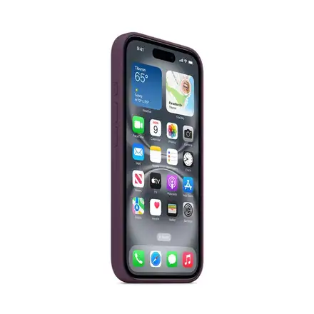 iPhone 16 Silicone Case with MagSafe - Švestková