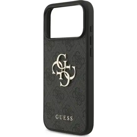 Guess PU 4G Metal Logo Strap kryt iPhone 17 Pro Max černý