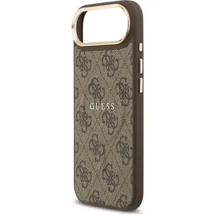 Guess PU Leather 4G Gold Frame MagSafe kryt iPhone Air hnědý