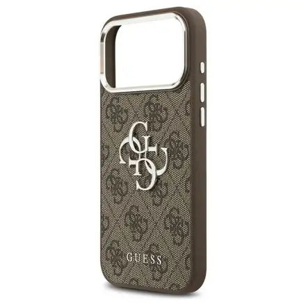 Guess PU 4G Metal Logo kryt iPhone 17 Pro Max hnědý