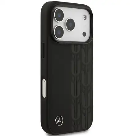 Mercedes Leather Laurel Leaves MagSafe Zadní Kryt pro iPhone 17 Pro černý