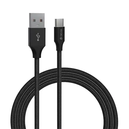 Devia kabel USB-A to USB-C Gracious Woven Cable 1m - Black