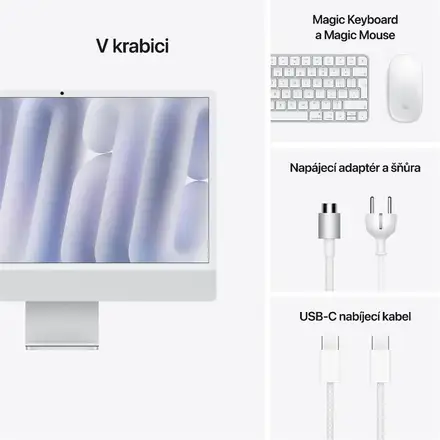 EDU iMac 24" 4.5K Apple M4 10-core CPU 10-core GPU 24GB 512GB Stříbrný CZ