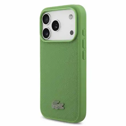 Lacoste PVC Iconic Petit Pique Metal MagSafe kryt iPhone 18 Pro zelený