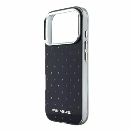 Karl Lagerfeld IML Rhinestones Allover kryt iPhone 18 Pro Max černá