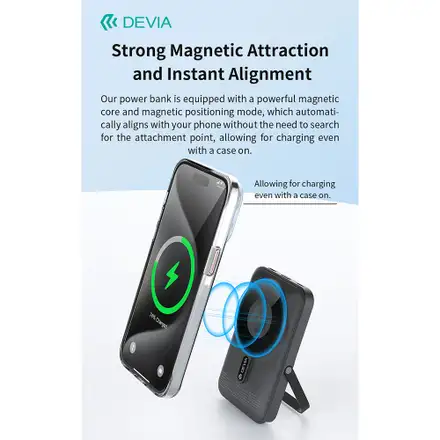 Devia powerbank Extreme Speed   Series Magnetic with Bracket 10.000 mAh 22.5W-Gray