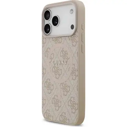Guess PU Leather 4G Colored Ring MagSafe kryt iPhone 17 Pro Max růžový
