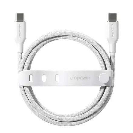 PanzerGlass kabel EMPOWER Racing USB-C na USB-C 1,2 m 60W - bílý
