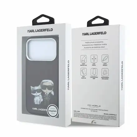 Karl Lagerfeld PU Semi Wrap Smooth Sketch Bodies Magsafe kryt iPhone 18 Pro Max tmavě červená