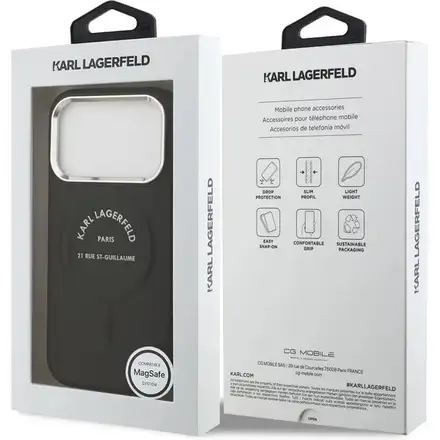 Karl Lagerfeld PU RSG Logo MagSafe kryt iPhone 17 Pro černý