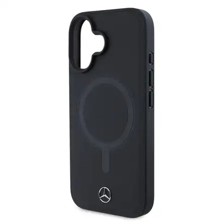 Mercedes Smooth Leather MagSafe Zadní Kryt pro iPhone 16 Plus černý