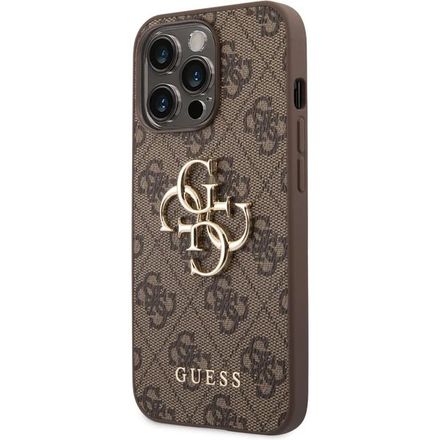 Guess PU 4G Metal Logo kryt iPhone 14 Pro hnědý
