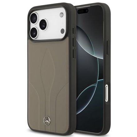 Mercedes Leather The Move MagSafe Zadní Kryt pro iPhone 17 Pro Max béžový