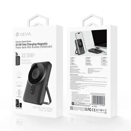 Devia powerbank Extreme Speed   Series Magnetic with Bracket 10.000 mAh 22.5W-Gray