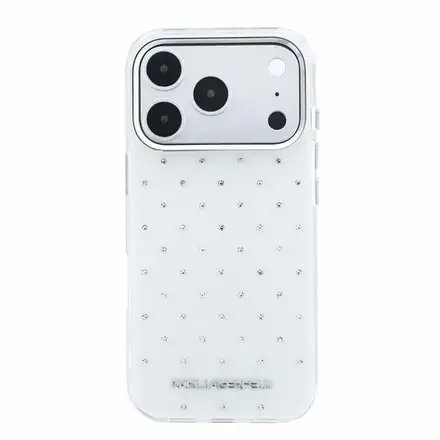 Karl Lagerfeld IML Rhinestones Allover kryt iPhone 18 Pro Max bílý