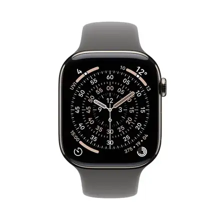 Apple Watch Series 11 GPS + Cellular 42mm Přírodní titan se skálově šedým sportovním řemínkem - M/L