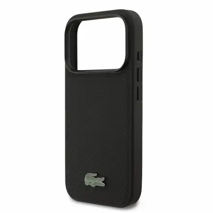 Lacoste PVC Iconic Petit Pique Metal MagSafe kryt iPhone 18 Pro černý
