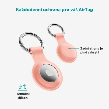 Epico silikonové pouzdro s plnou zadní stranou pro AirTag - růžová