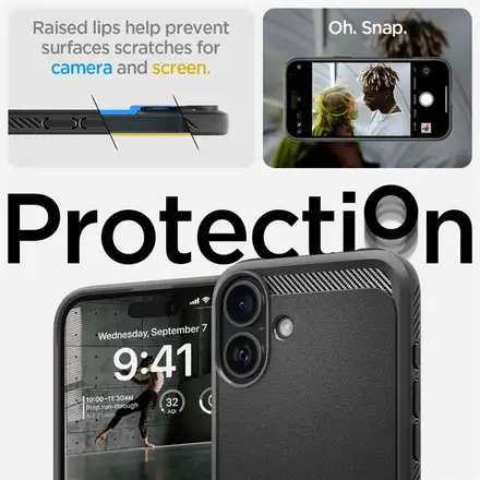Spigen kryt Rugged Armor MagSafe pro iPhone 16 - Matte Black