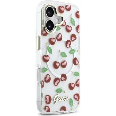 Guess IML Glitter Cherry MagSafe kryt iPhone 17 bílý