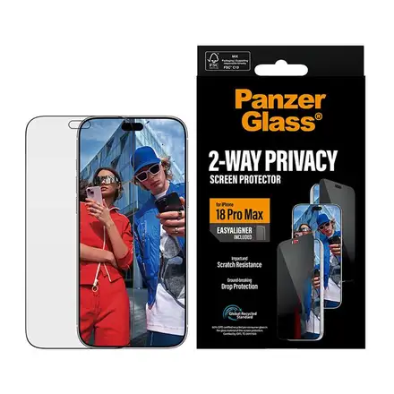 PanzerGlass ochranné sklo UWF 2-Way Privacy pro iPhone 18 Pro Max-Black Frame