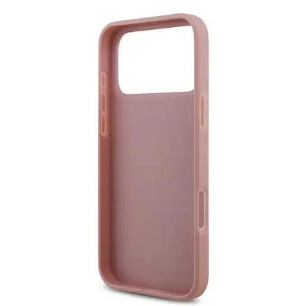 Guess PU Fixed Glitter 4G Metal Logo kryt iPhone 18 Pro Max růžový
