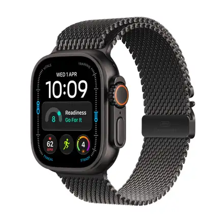 Apple Watch Ultra 4 GPS + Cellular 49mm Black Titanium Case with Black Titanium Milanese Loop - M