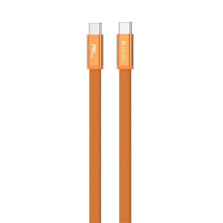 Devia kabel Ultra3 USB-C do USB-C Metal Woven Flat Cable 1.5m 240W - Orange