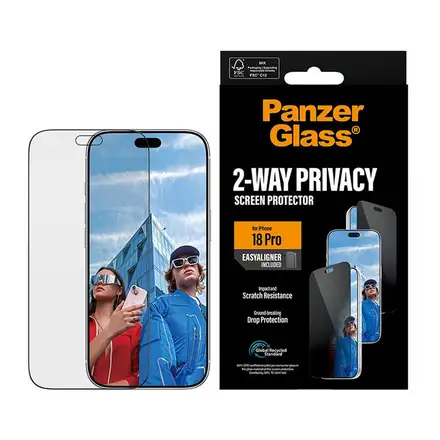 PanzerGlass ochranné sklo UWF 2-Way Privacy pro iPhone 18 Pro-Black Frame