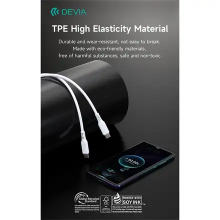Devia kabel USB-C to USB-C GRS Series Cable 1m - White