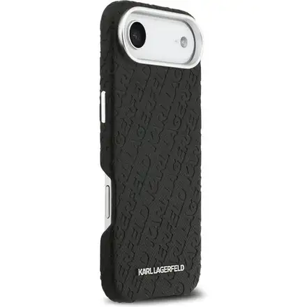 Karl Lagerfeld Grained PU Repeated Logo MagSafe kryt iPhone Air černý