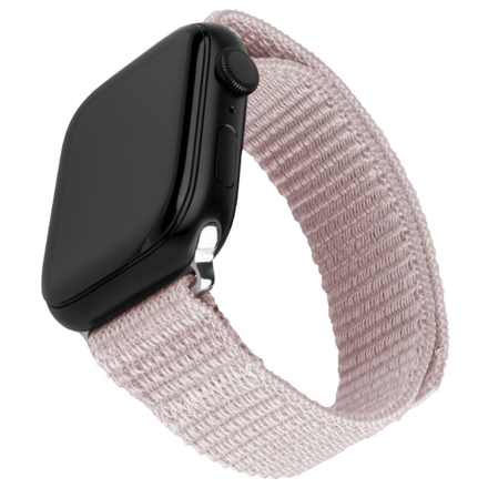 FIXED Nylon Sporty Strap pro Apple Watch 45/44/42 mm, růžově zlatý