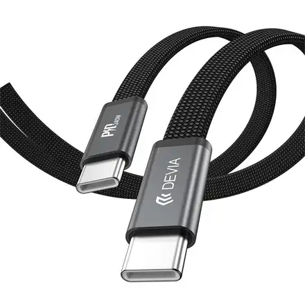 Devia kabel Ultra3 USB-C do USB-C Metal Woven Flat Cable 1.5m 240W - Orange