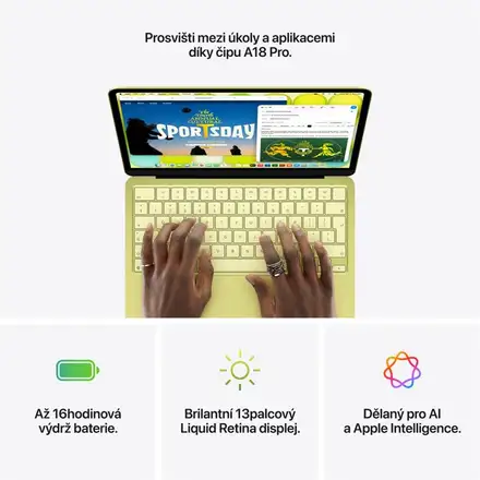 EDU MacBook Neo Apple A18 Pro 6core CPU 5core GPU 8GB 512GB Stříbrný CZ